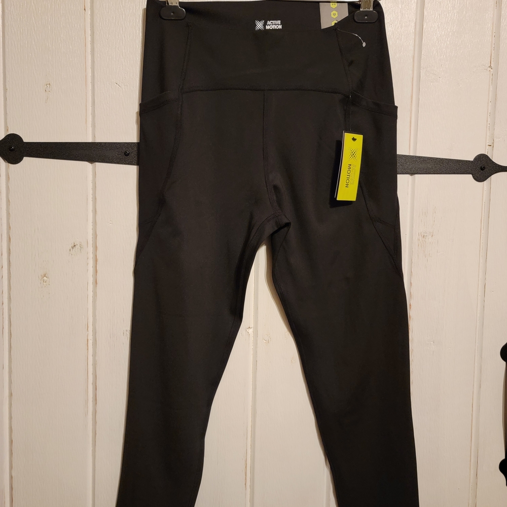 Active Motion Womens Leggings Black Active Gym Size Large